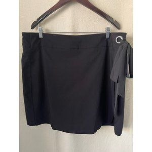 Zac & Rachel Black Side Tie Wrap Around Skirt with Undershorts - 20W